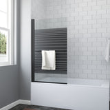 Badewannenaufsatz ohne bohren Schwarz matt 80 x 140 cm Duschtrennwand für Badewanne Handtuchhalter Duschwand Glas Dusche 1 Teilig aus 5 mm Einscheiben Sicherheitsglas Echtglas Nano Beschichtung