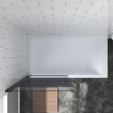 Badewannenaufsatz ohne bohren Schwarz matt 80 x 140 cm Duschtrennwand für Badewanne Handtuchhalter Duschwand Glas Dusche 1 Teilig aus 5 mm Einscheiben Sicherheitsglas Echtglas Nano Beschichtung