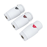 Multiblock für Badheizkörper Eckform inkl. Thermostatkopf mit Mittelanschluss, Ventil Armaturen Set Anschlussgarnitur mit Thermostat für Heizkörper, Chrom / Weiß