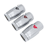 Multiblock für Badheizkörper Eckform inkl. Thermostatkopf mit Mittelanschluss, Ventil Armaturen Set Anschlussgarnitur mit Thermostat für Heizkörper, Chrom / Weiß