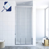 Duschabtrennung Duschtür Schiebetür Dusche 3-Teilig 6 mm Echtglas mit Nanobeschichtung Höhe 195 cm