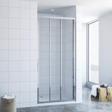 Duschabtrennung Duschtür Schiebetür Dusche 3-Teilig 6 mm Echtglas mit Nanobeschichtung Höhe 195 cm