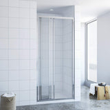 Duschabtrennung Duschtür Schiebetür Dusche 3-Teilig 6 mm Echtglas mit Nanobeschichtung Höhe 195 cm