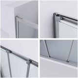 Duschabtrennung Duschtür Schiebetür Dusche 3-Teilig 6 mm Echtglas mit Nanobeschichtung Höhe 195 cm