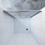 Duschabtrennung Duschtür Schiebetür Dusche 3-Teilig 6 mm Echtglas mit Nanobeschichtung Höhe 195 cm