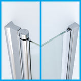 Duschtür Nische rahmenlos Pendeltür Dusche Drehtür Schwingtür Breite 70 75 80 90 100 cm Höhe 187 cm Wandausgleich 15 mm & 10 mm