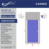 Duschtür Nische rahmenlos Pendeltür Dusche Drehtür Schwingtür Breite 70 75 80 90 100 cm Höhe 187 cm Wandausgleich 15 mm & 10 mm