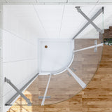 Duschkabine Runddusche 90x90 cm Drehtür Scharnier Dusche viertelkreis aus Sicherheitsglas 6mm mit Lotuseffekt Beschichtung höhe 195cm