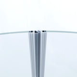 Duschkabine Runddusche 90x90 cm Drehtür Scharnier Dusche viertelkreis aus Sicherheitsglas 6mm mit Lotuseffekt Beschichtung höhe 195cm