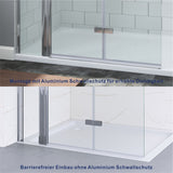 Walkin Dusche Duschwand Glas mit Festteil und Falttür Drehfalttür Duschabtrennung faltbar für Duschwanne Höhe 187 cm
