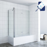 Badewannenaufsatz Seitenwand Duschwand Badewanne aus 5 mm Echtglas mit Nano Beschichtung