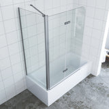 Badewannenaufsatz Seitenwand Duschwand Badewanne aus 5 mm Echtglas mit Nano Beschichtung
