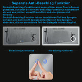 Badspiegel mit LED Beleuchtung Licht und Uhr 120x60cm ECHOS Typ D | Kosmetikspiegel Digital Uhr Touch Sensor Dimmbar Spiegelheizung Kaltweiß 6400K