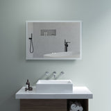 Badspiegel mit LED Beleuchtung Licht Spiegel 100x70cm ECHOS Typ B | Touch Sensor Dimmbar Spiegelheizung Kaltweiß 6400K