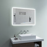 Badspiegel mit LED Beleuchtung Licht Spiegel 100x70cm ECHOS Typ B | Touch Sensor Dimmbar Spiegelheizung Kaltweiß 6400K