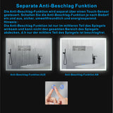 Badspiegel mit LED Beleuchtung Licht Spiegel 100x70cm ECHOS Typ B | Touch Sensor Dimmbar Spiegelheizung Kaltweiß 6400K