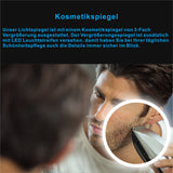 LED Spiegel mit Uhr und Kosmetikspiegel für Bad 100x70cm ESSENS Typ D | Kosmetikspiegel Digital Uhr Touch Sensor Dimmbar Spiegelheizung Kaltweiß 6400K