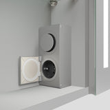 Spiegelschrank mit Beleuchtung 65x60cm Badezimmerschrank LED Spiegel Schrank Aluminium Badschrank Steckdose