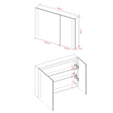 Spiegelschrank mit Beleuchtung 80x60cm Badezimmerschrank LED Spiegel Schrank Aluminium Badschrank Steckdose