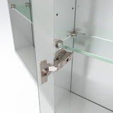 Spiegelschrank mit Beleuchtung 50x70cm Badezimmerschrank LED Spiegel Schrank Aluminium Badschrank Steckdose