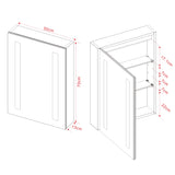 Spiegelschrank mit Beleuchtung 50x70cm Badezimmerschrank LED Spiegel Schrank Aluminium Badschrank Steckdose