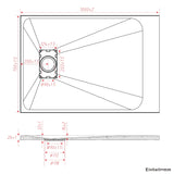 SMC Duschwanne Quadratisch Duschtasse Rutschfest Bodengleich Steinoptik Superflach