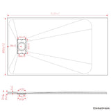 SMC Duschwanne Quadratisch Duschtasse Rutschfest Bodengleich Steinoptik Superflach