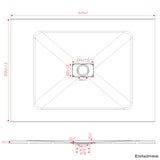 SMC Duschwanne Quadratisch Duschtasse Rutschfest Bodengleich Steinoptik Superflach
