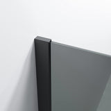 Walk In Duschwand Duschabtrennung 8 mm ESG Grauglas mit Nanobeschichtung matt schwarzem Profil