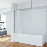 110 x 150 cm Badewannenaufsatz Schiebetür Duschabtrennung Glas Badewanne Duschwand Glaswand Trennwand Glas aus Sicherheitsglas mit Lotuseffekt Beschichtung