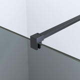 Walk In Duschwand Duschabtrennung 8 mm ESG Grauglas mit Nanobeschichtung matt schwarzem Profil