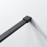 Walk In Duschwand Duschabtrennung 8 mm ESG Grauglas mit Nanobeschichtung matt schwarzem Profil