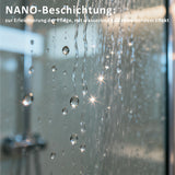 Duschtür Pendeltür Dusche schwarz Nischentür Rahmenlos Schwingtür aus 6 mm ESG Sicherheitsglas mit NANO Beschichtung