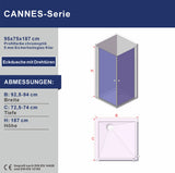 Duschkabine Eckeinstieg Eckdusche mit Duschtüren Drehtüren Pendeltüren Schwingtüren aus Sicherheitsglas (ESG) 5 mm klar Höhe 187 cm