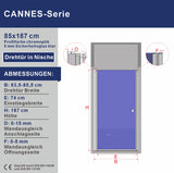 Duschtür Nische rahmenlos Pendeltür Dusche Drehtür Schwingtür Breite 70 75 80 85 90 95 100 cm Höhe 187 cm Wandausgleich 15 mm & 5 mm