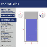 Duschtür Nische rahmenlos Pendeltür Dusche Drehtür Schwingtür Breite 70 75 80 85 90 95 100 cm Höhe 187 cm Wandausgleich 15 mm & 10 mm