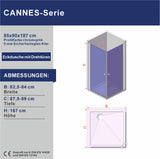 Duschkabine Eckeinstieg Eckdusche mit Duschtüren Drehtüren Pendeltüren Schwingtüren aus Sicherheitsglas (ESG) 5 mm klar Höhe 187 cm
