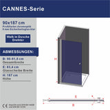 Walk in Duschwand Glas mit Drehtür Schwingtür Duschabtrennung Begehbare Dusche Duschtrennwand für Duschwanne aus Sicherheitsglas (ESG) 5 mm