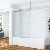 110 x 150 cm Badewannenaufsatz Schiebetür Duschabtrennung Glas Badewanne Duschwand Glaswand Trennwand Glas aus Sicherheitsglas mit Lotuseffekt Beschichtung