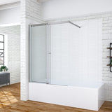 110 x 150 cm Badewannenaufsatz Schiebetür Duschabtrennung Glas Badewanne Duschwand Glaswand Trennwand Glas aus Sicherheitsglas mit Lotuseffekt Beschichtung