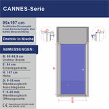 Duschtür Nische rahmenlos Pendeltür Dusche Drehtür Schwingtür Breite 70 75 80 90 100 cm Höhe 197 cm Wandausgleich 15 mm & 20 mm