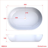 Design-Waschbecken Keramik Weiß Oval 60 x 42 cm Aufsatzwaschbecken Moderner Waschtisch für Unterschrank Waschplatz Badezimmer Handwaschbecken Aufsatzbecken Waschschale OHNE Hahnloch Überlauf