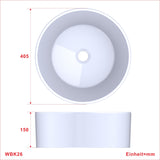 Rundes weißes Keramik Waschbecken Ø 40 cm Moderne Design Rund Aufsatzwaschbecken Waschtisch für Unterschrank Waschplatz Badezimmer Handwaschbecken Aufsatzbecken Waschschale OHNE Hahnloch Überlauf