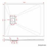 SMC Duschwanne Quadratisch Duschtasse Rutschfest Bodengleich Steinoptik Superflach