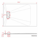 SMC Duschwanne Quadratisch Duschtasse Rutschfest Bodengleich Steinoptik Superflach