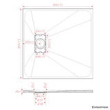 SMC Duschwanne Quadratisch Duschtasse Rutschfest Bodengleich Steinoptik Superflach