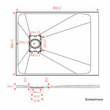 SMC Duschwanne Quadratisch Duschtasse Rutschfest Bodengleich Steinoptik Superflach