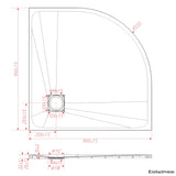 SMC Duschwanne Quadratisch Duschtasse Rutschfest Bodengleich Steinoptik Superflach