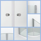 Duschkabine Viertelkreis 90 x 90 x 195 cm Runddusche mit Pendeltüren 2 Teilig