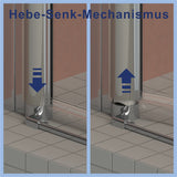 Duschkabine Viertelkreis 90 x 90 x 195 cm Runddusche mit Pendeltüren 2 Teilig